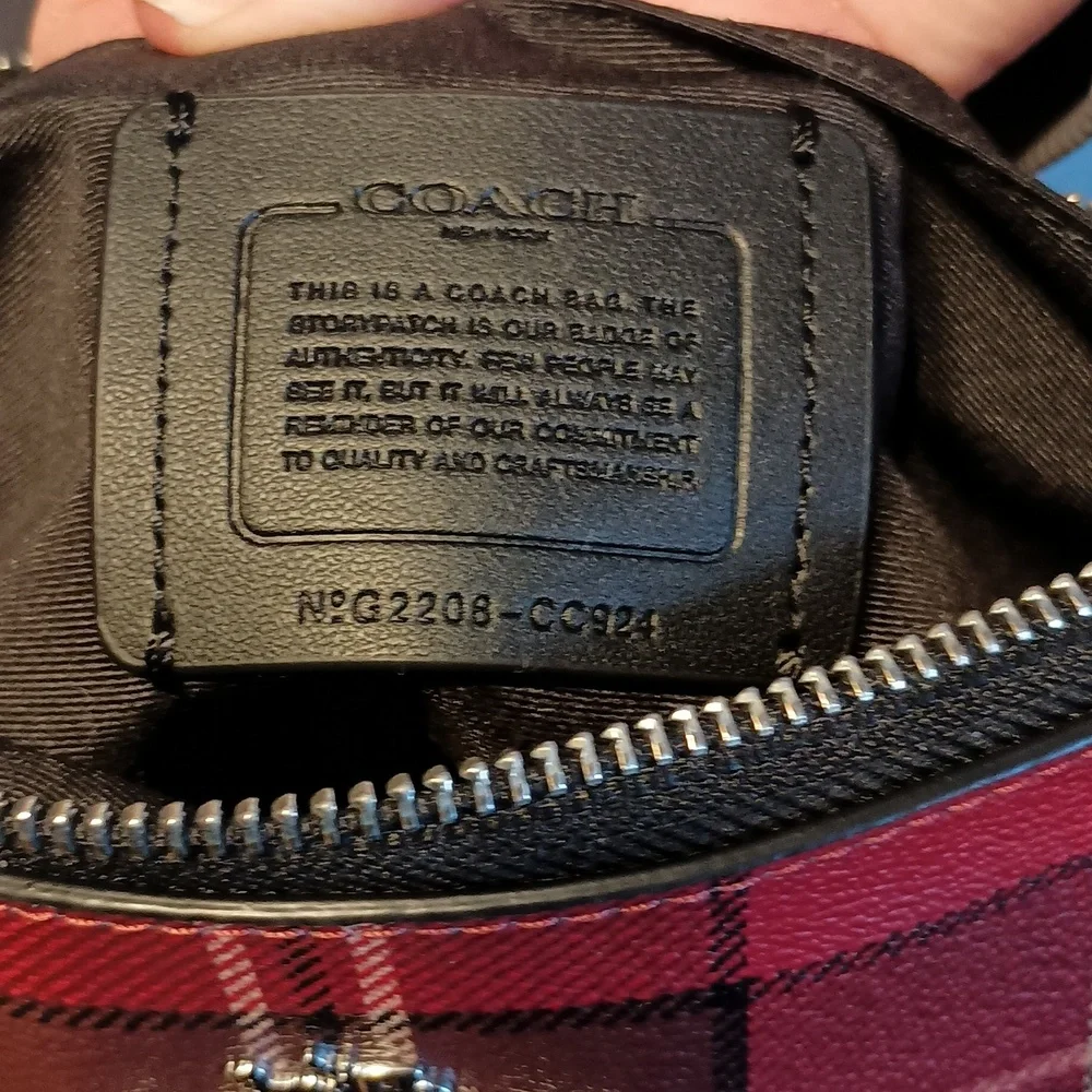 Coach Rowan File Bag With Tartan Plaid Print